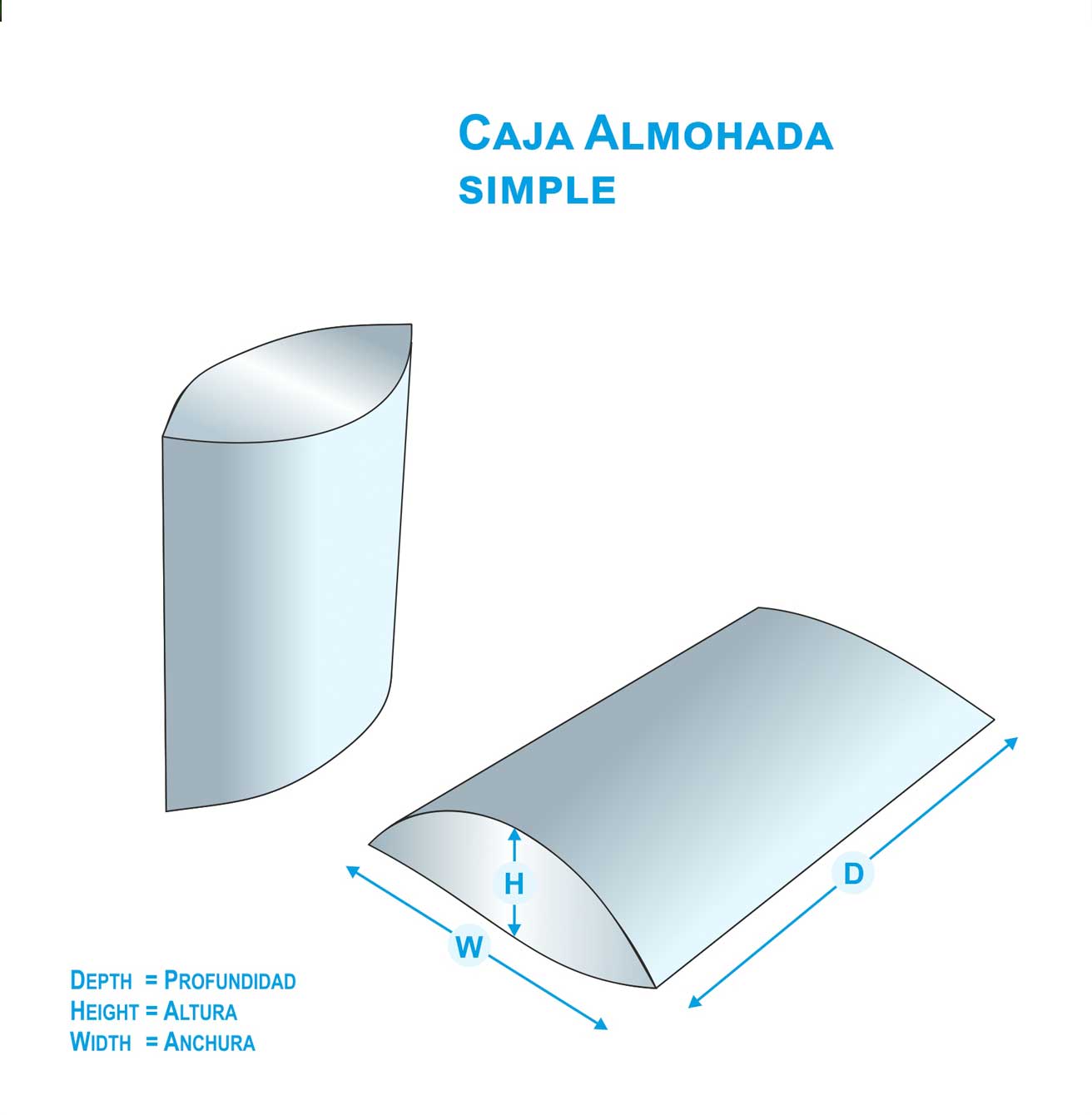 caja almohada simple personalizada